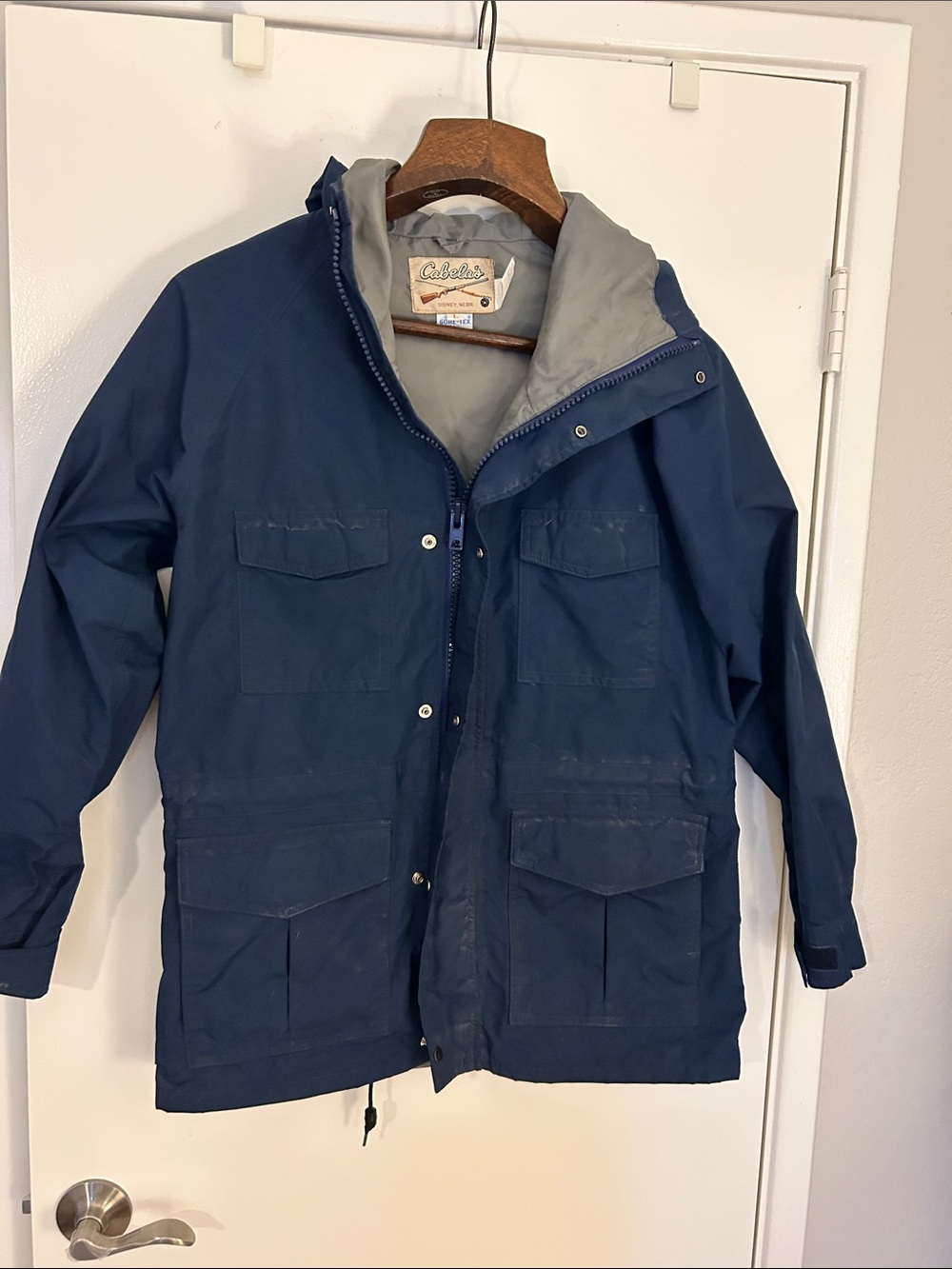 Cabela's Navy and Gray Hooded Field Jacket vintage